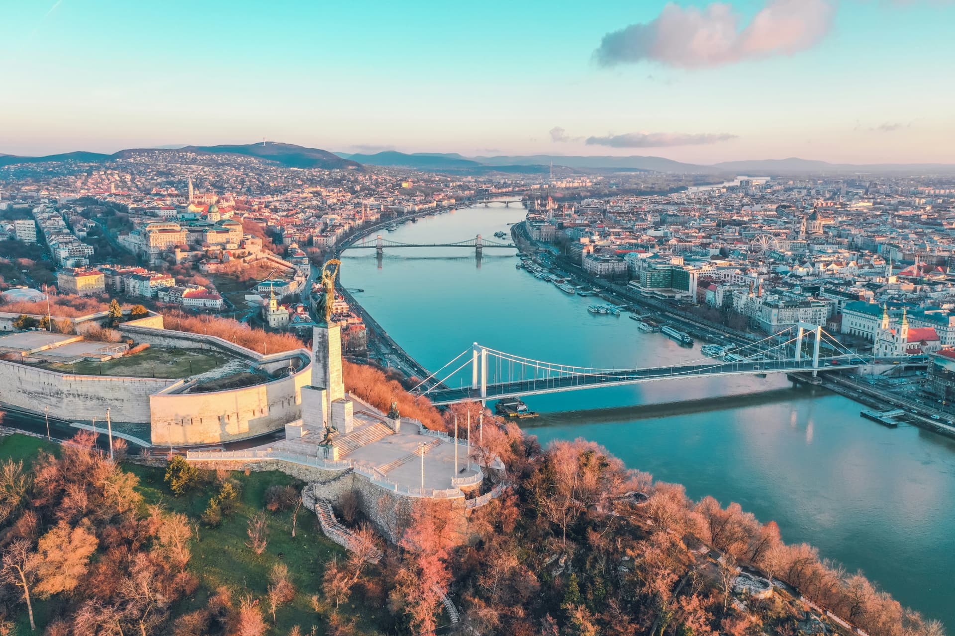 Budapest and the Danube viewed from Gellért Hill
